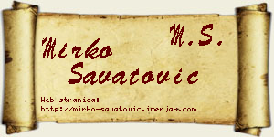 Mirko Savatović vizit kartica